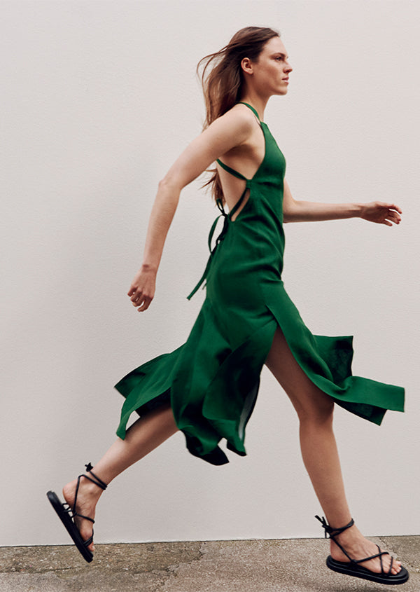 YOLA DRESS IN PALM GREEN Three Graces London YOLA DRESS IN PALM GREEN Three Graces London