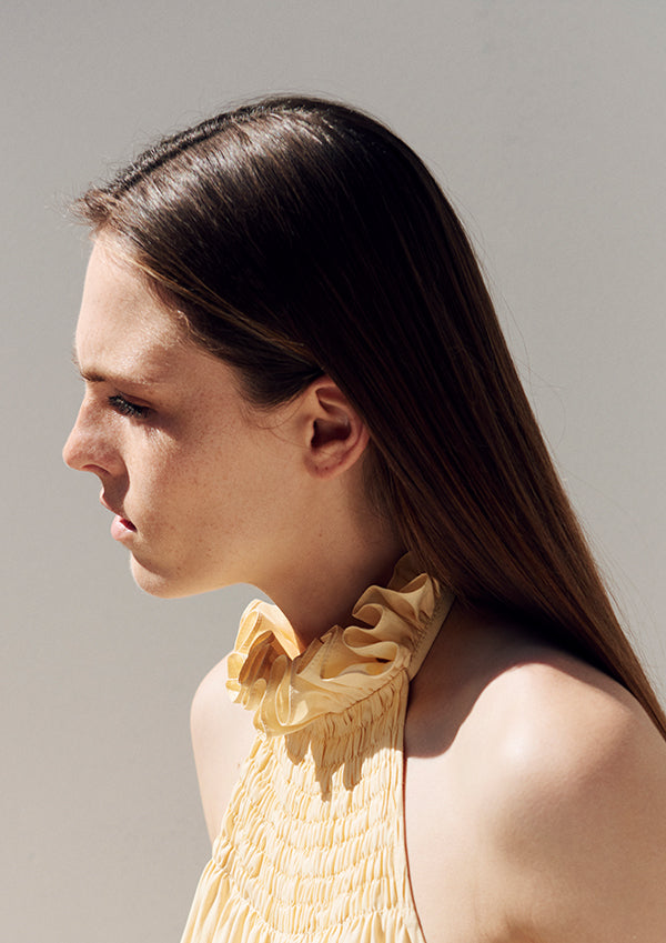 ISSY DRESS IN PRIMROSE YELLOW – Three Graces London