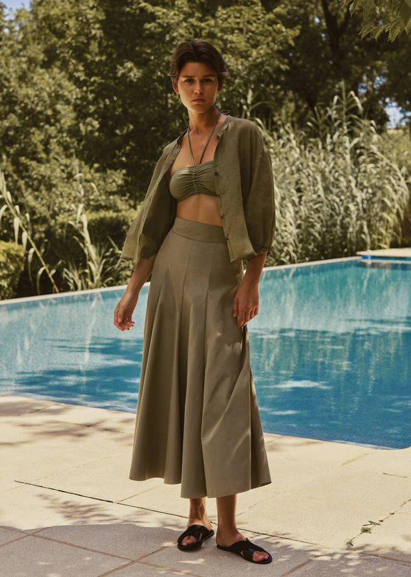 Haddie Top and Amelina Skirt in Khaki