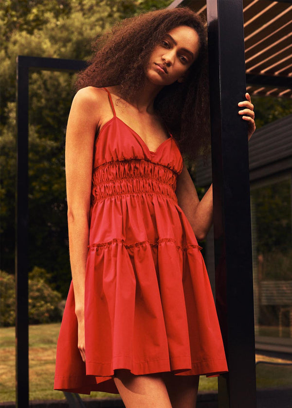 Mia Dress in Rouge Red