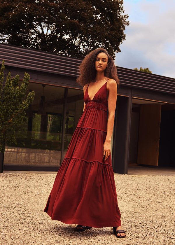 Chloe Dress in Ruby Red Three Graces London Chloe Dress in Ruby Red Three Graces London